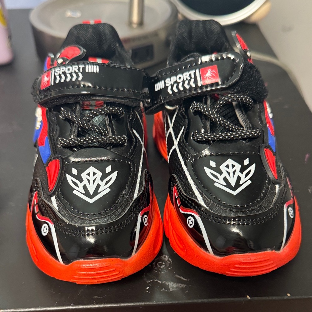 Kids Sporty Black and Red Shoes